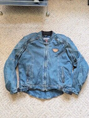 Vintage Y2K 2000s Cortech Tour Master DSX Denim Grunge Motorcycle Jacket Vtg